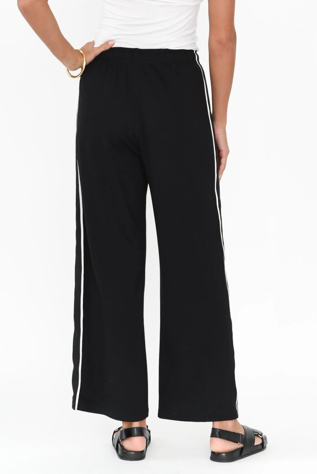 Evelyn Black Contrast Trim Pants sold by Blue Bungalow product image thumbnail 4