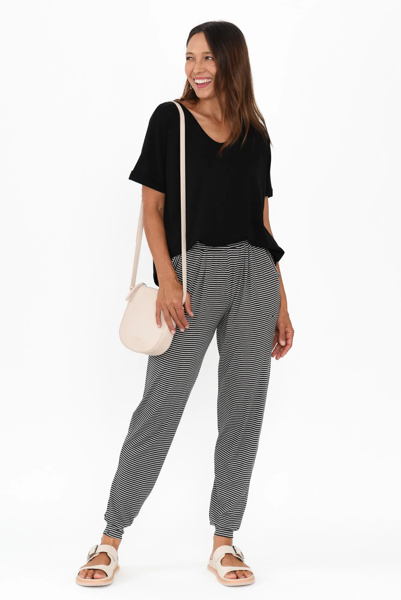 Charcoal Stripe Weekend Pants sold by Blue Bungalow product image thumbnail 3