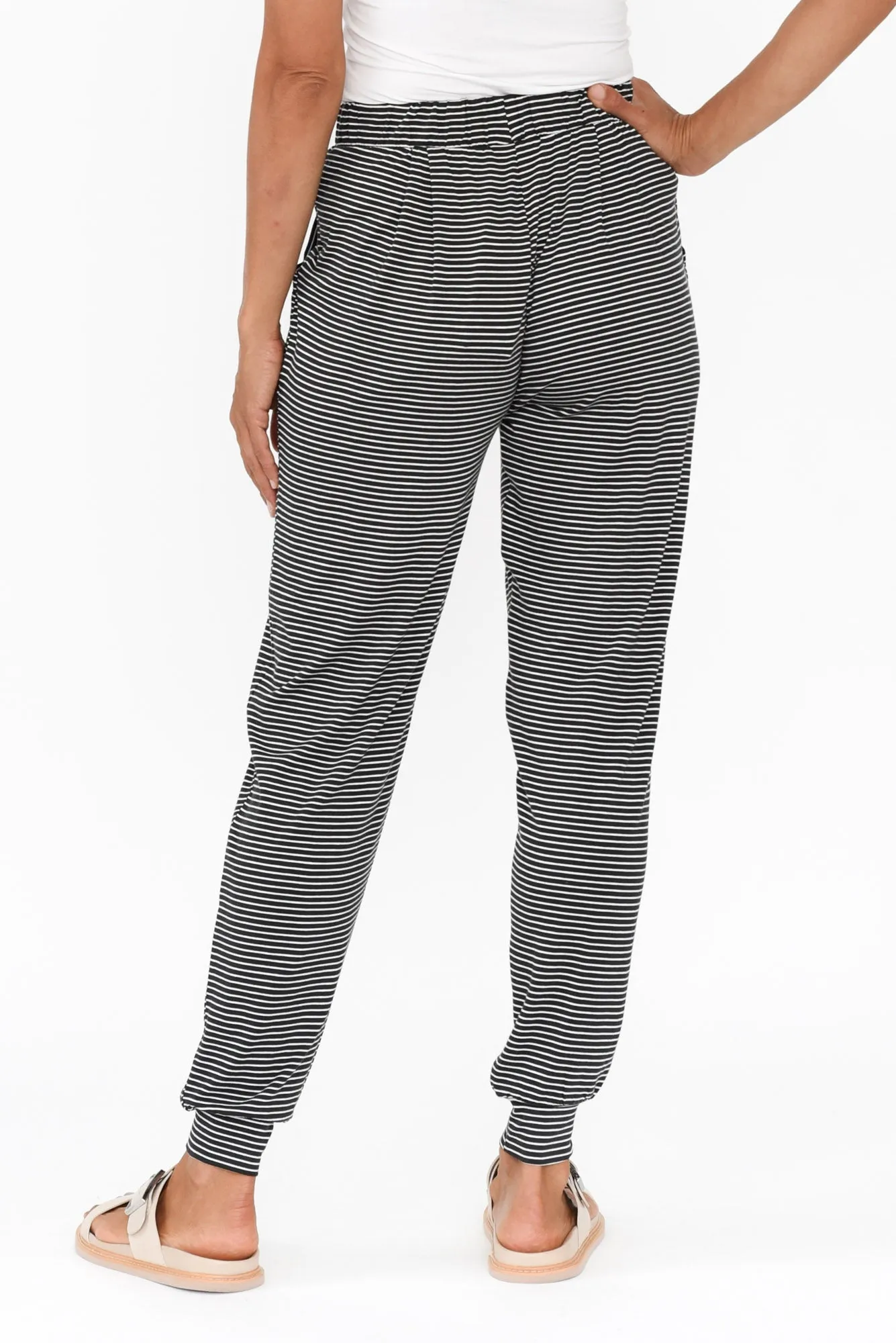 Charcoal Stripe Weekend Pants sold by Blue Bungalow product image thumbnail 5
