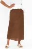 Marcello Chocolate Linen Blend Skirt sold by Blue Bungalow