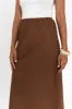 Marcello Chocolate Linen Blend Skirt sold by Blue Bungalow