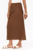 Marcello Chocolate Linen Blend Skirt sold by Blue Bungalow