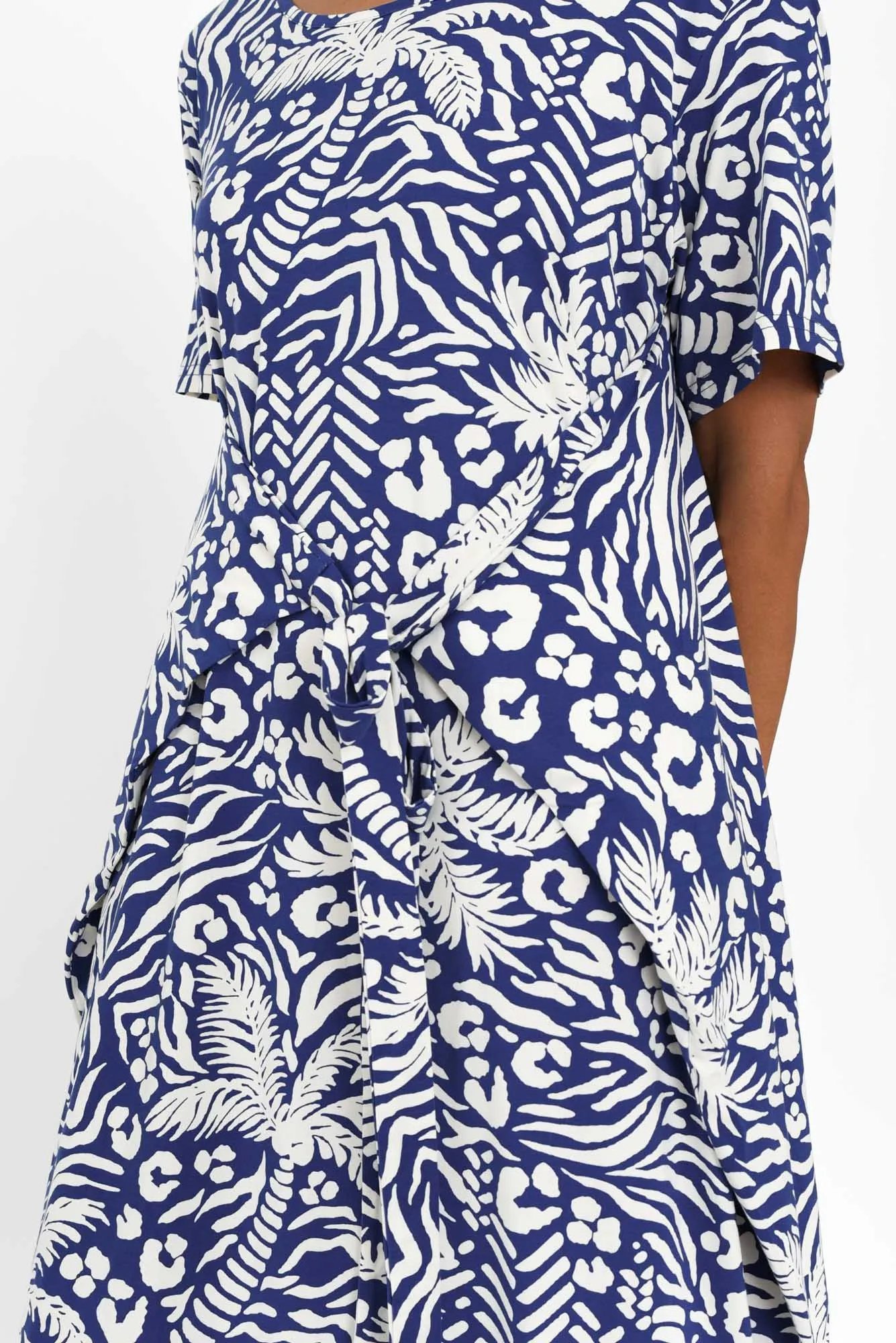 Tidal Blue Palm Layered Bamboo Dress sold by Blue Bungalow product image thumbnail 4