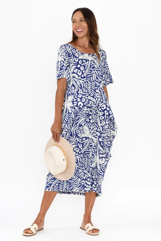 Tidal Blue Palm Layered Bamboo Dress sold by Blue Bungalow