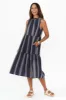 Lizzy Navy Stripe Tier Dress sold by Blue Bungalow