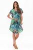 Sabina Blue Jungle Crinkle Cotton Dress sold by Blue Bungalow