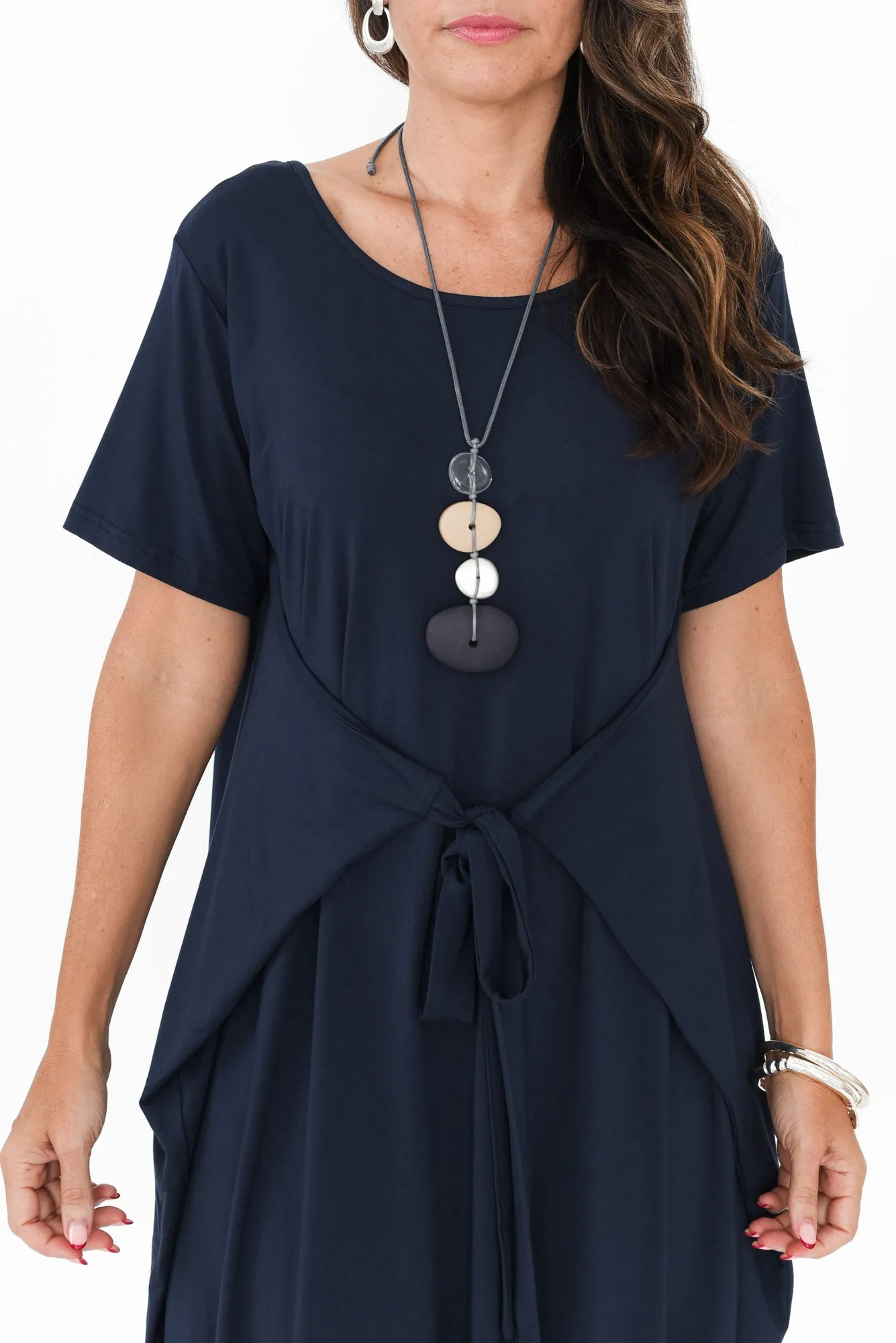 Tidal Navy Layered Bamboo Dress sold by Blue Bungalow product image thumbnail 5
