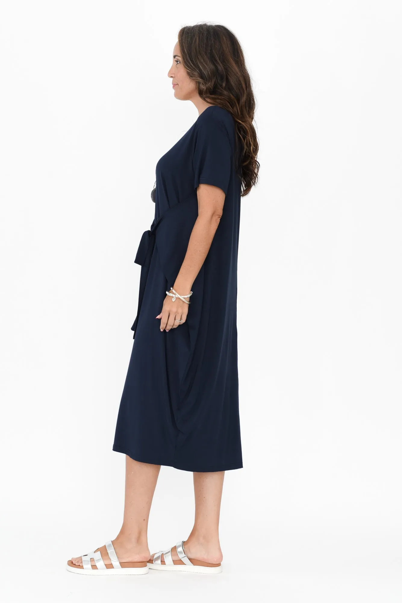 Tidal Navy Layered Bamboo Dress sold by Blue Bungalow product image thumbnail 3