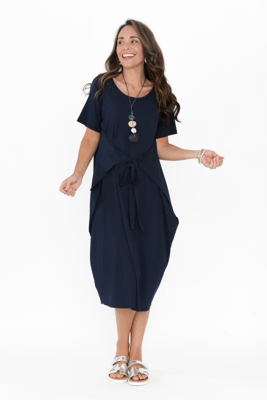 Tidal Navy Layered Bamboo Dress sold by Blue Bungalow