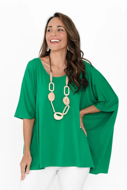 Sorronda Green Bamboo Batwing Top sold by Blue Bungalow
