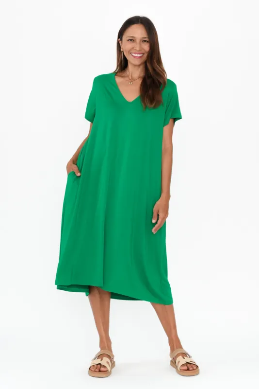 Tiffany Green Bamboo Tee Dress sold by Blue Bungalow
