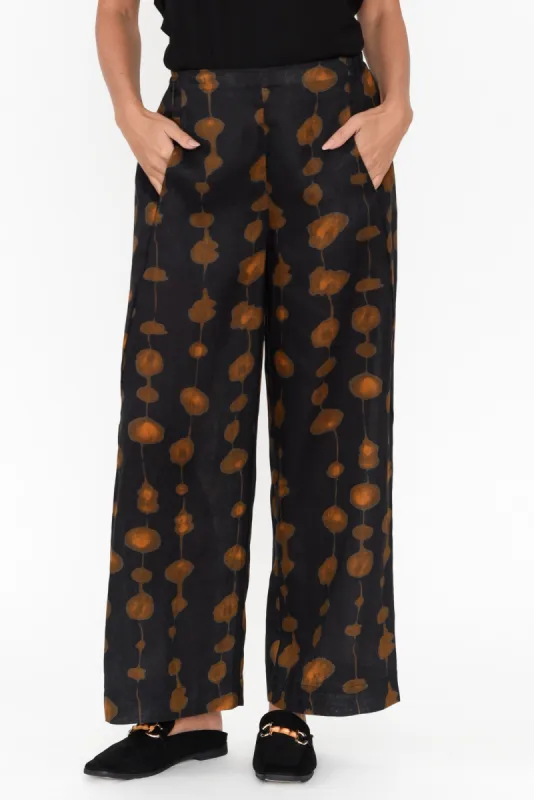 Xandra Rust Spot Linen Pocket Pants sold by Blue Bungalow