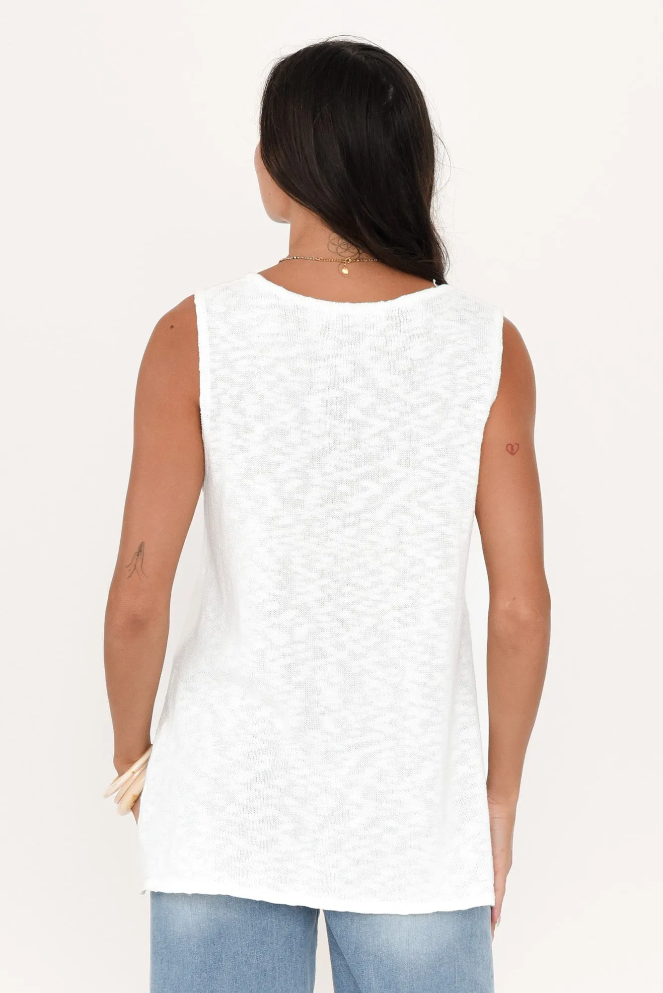 Finley White Cotton Knit Tank sold by Blue Bungalow product image thumbnail 5
