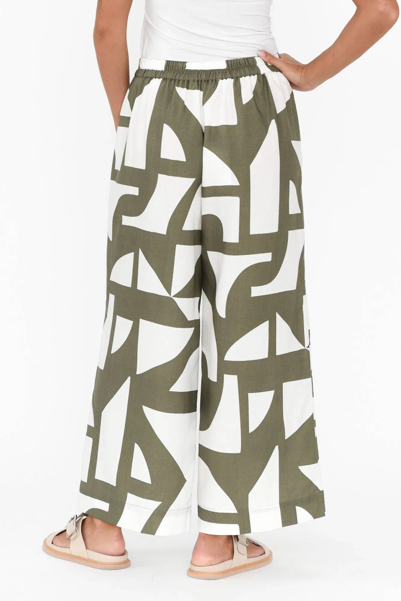 Dali Green Geo Lyocell Blend Pants sold by Blue Bungalow product image thumbnail 5