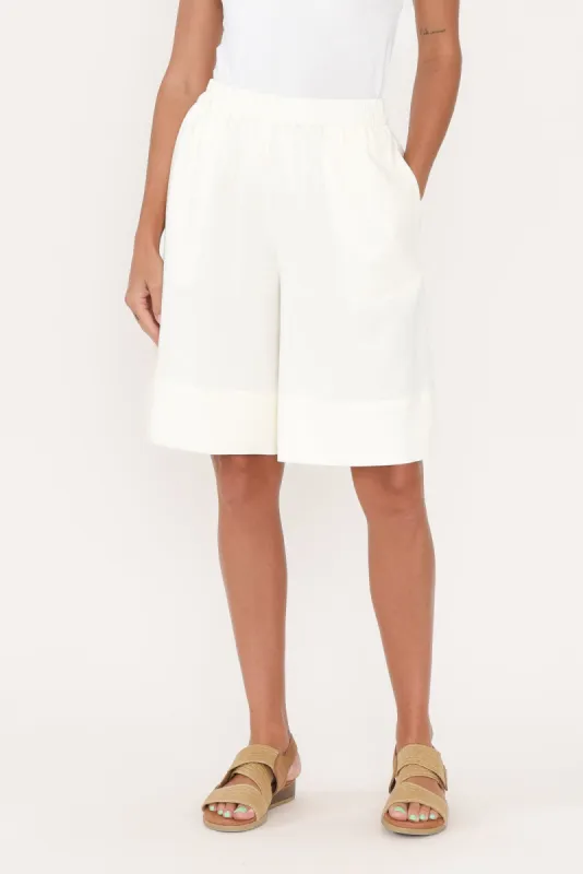 Ginny White Linen Blend Shorts sold by Blue Bungalow