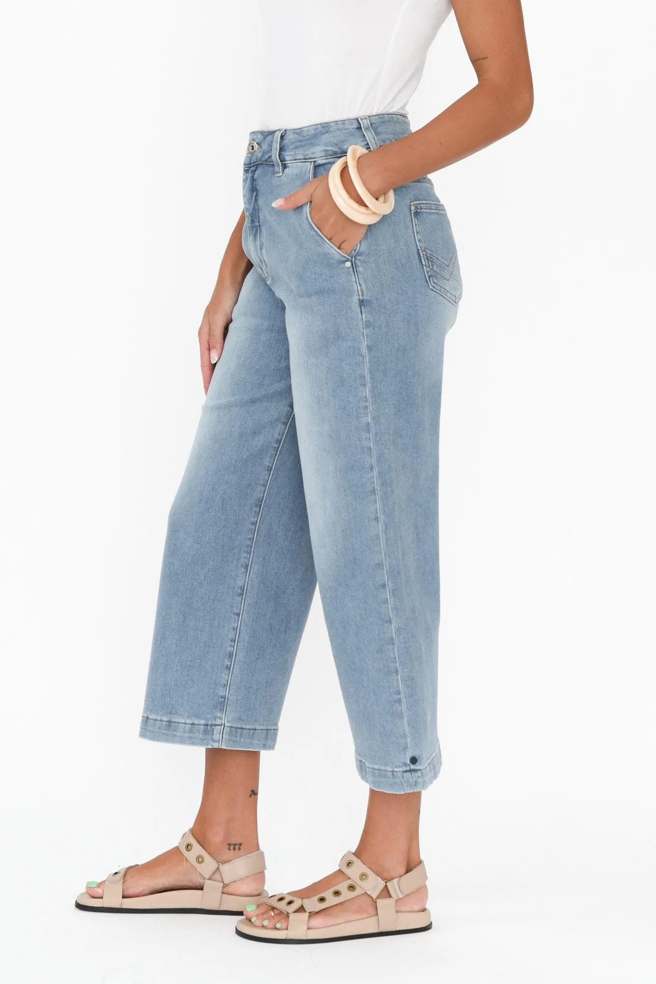 Sidney Blue Denim Cropped Jeans sold by Blue Bungalow product image thumbnail 3
