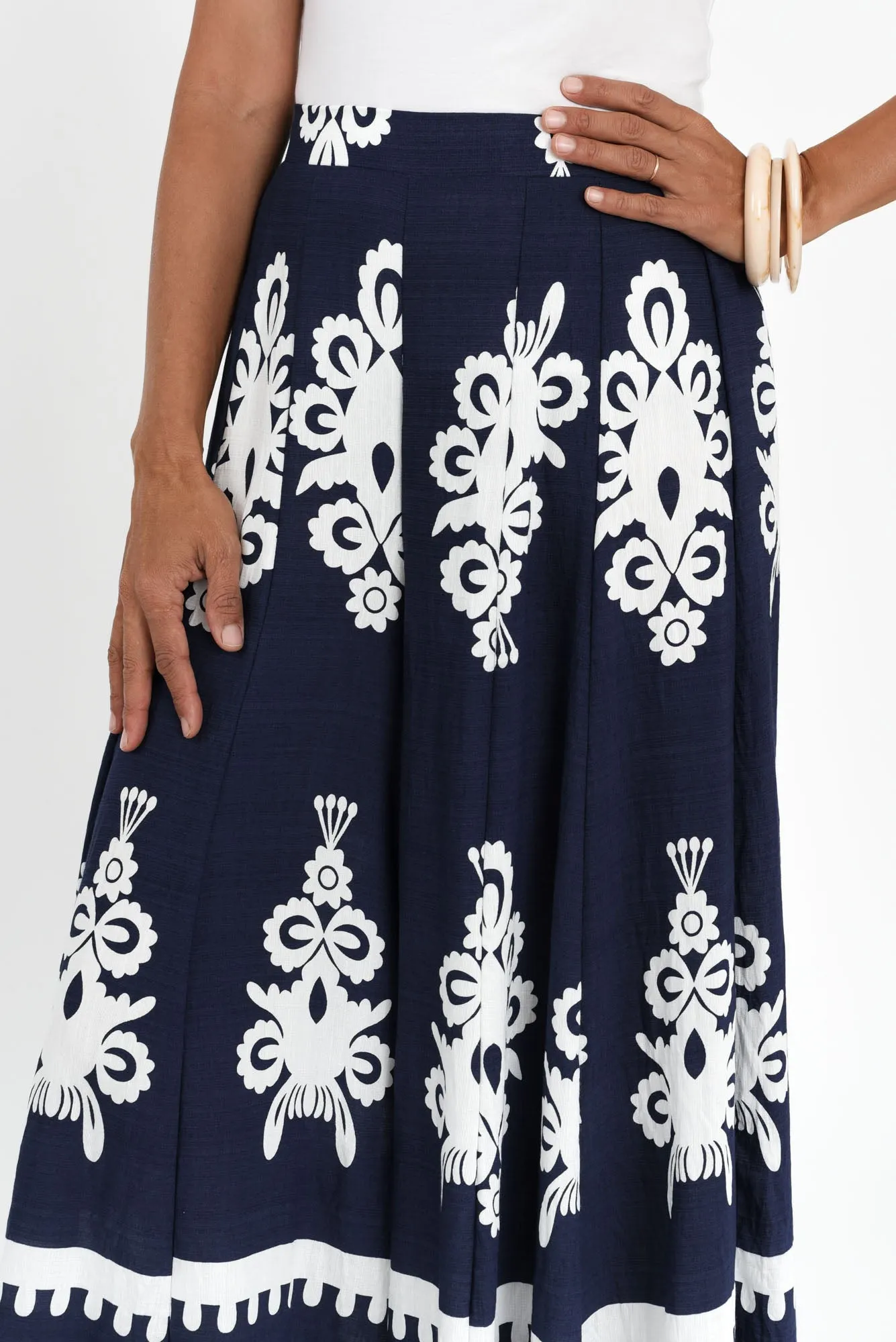 Bertha Navy Abstract Wide Leg Pants sold by Blue Bungalow product image thumbnail 5