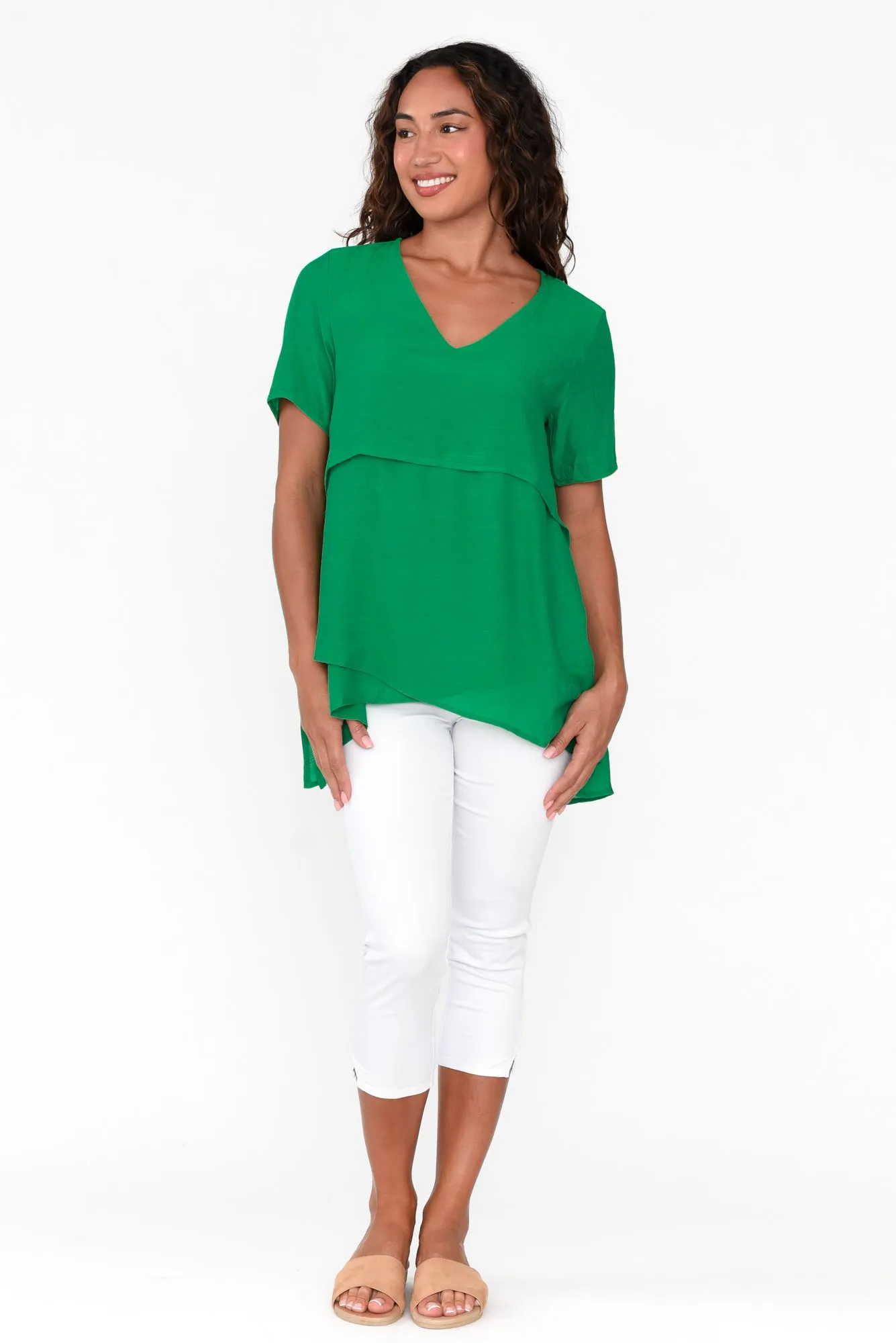 Alvina Green Layered Tunic Top sold by Blue Bungalow product image thumbnail 5