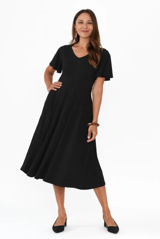 Siena Black Bamboo V Neck Dress sold by Blue Bungalow