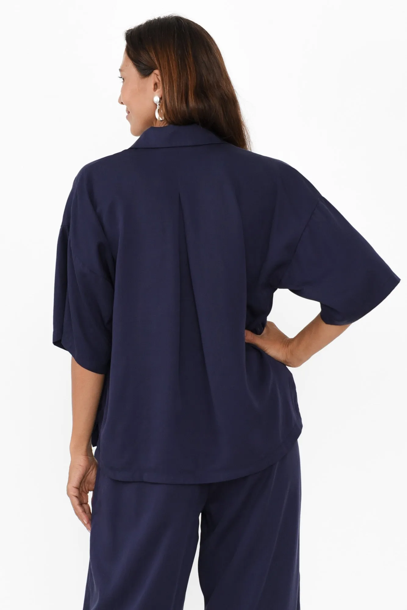 Lulu Navy Pocket Shirt sold by Blue Bungalow product image thumbnail 4
