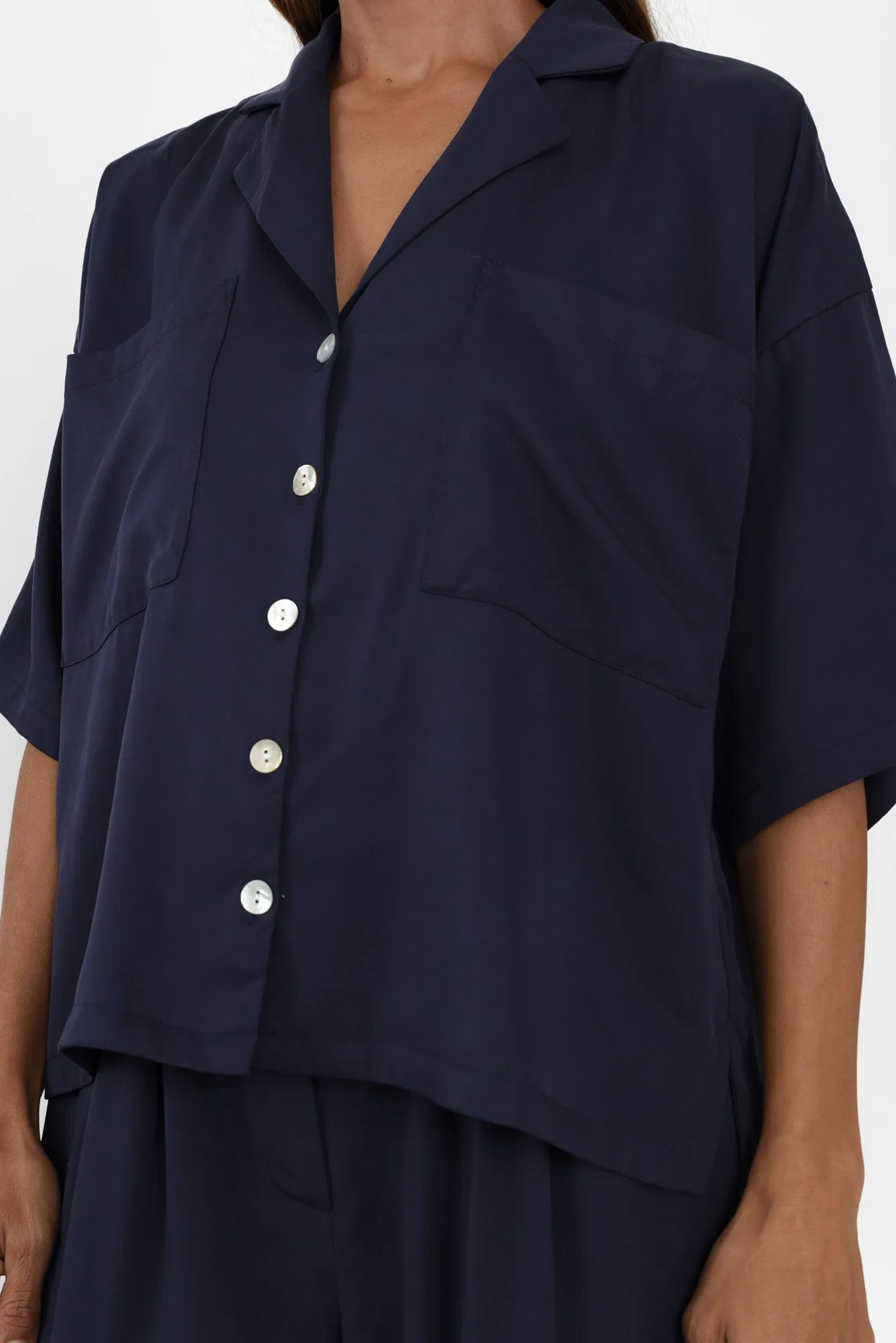Lulu Navy Pocket Shirt sold by Blue Bungalow product image thumbnail 5