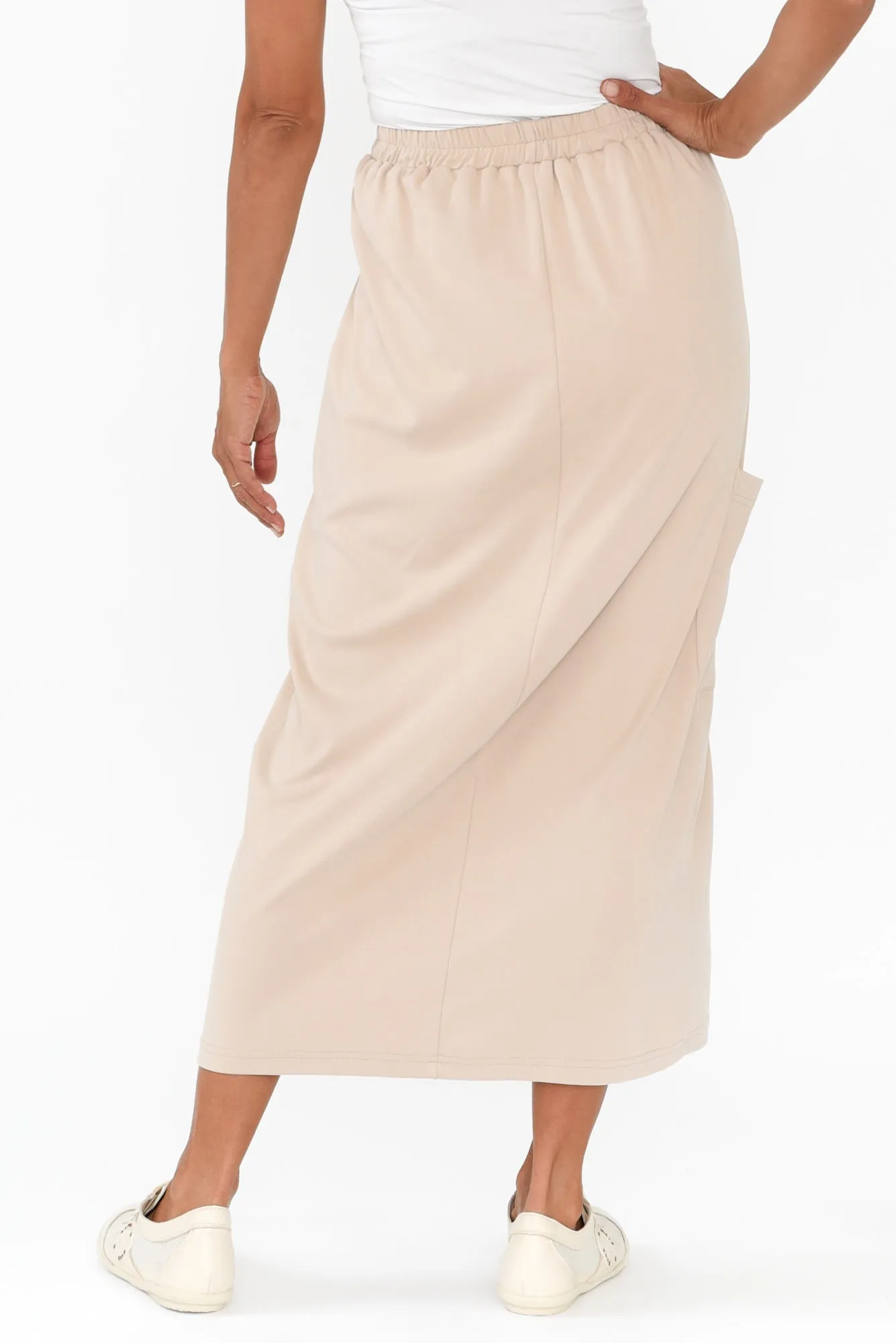 Polly Beige Wrap Pocket Skirt sold by Blue Bungalow product image thumbnail 5