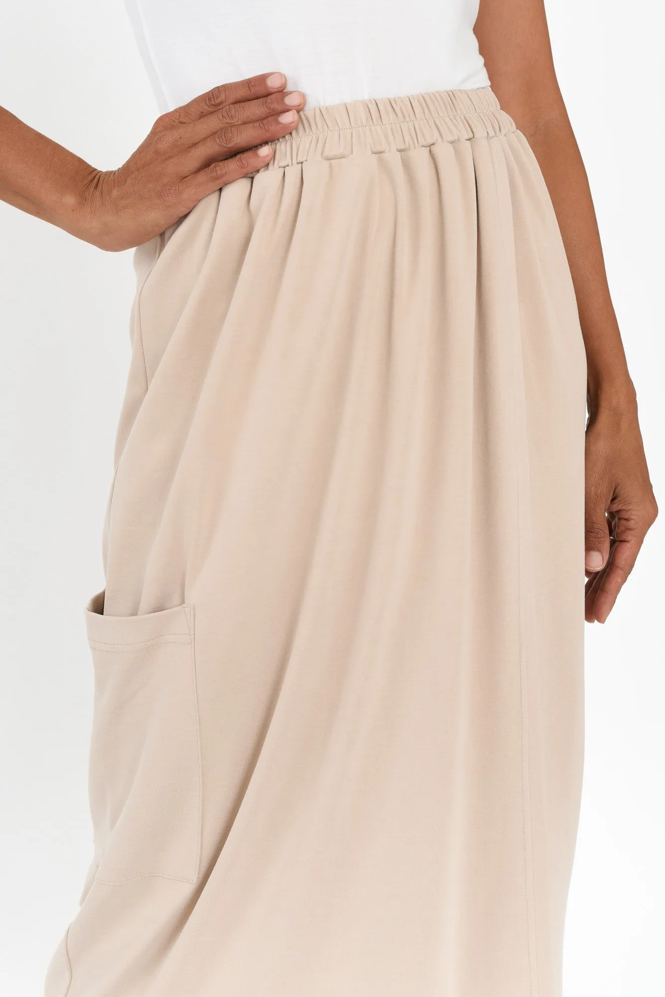 Polly Beige Wrap Pocket Skirt sold by Blue Bungalow product image thumbnail 3