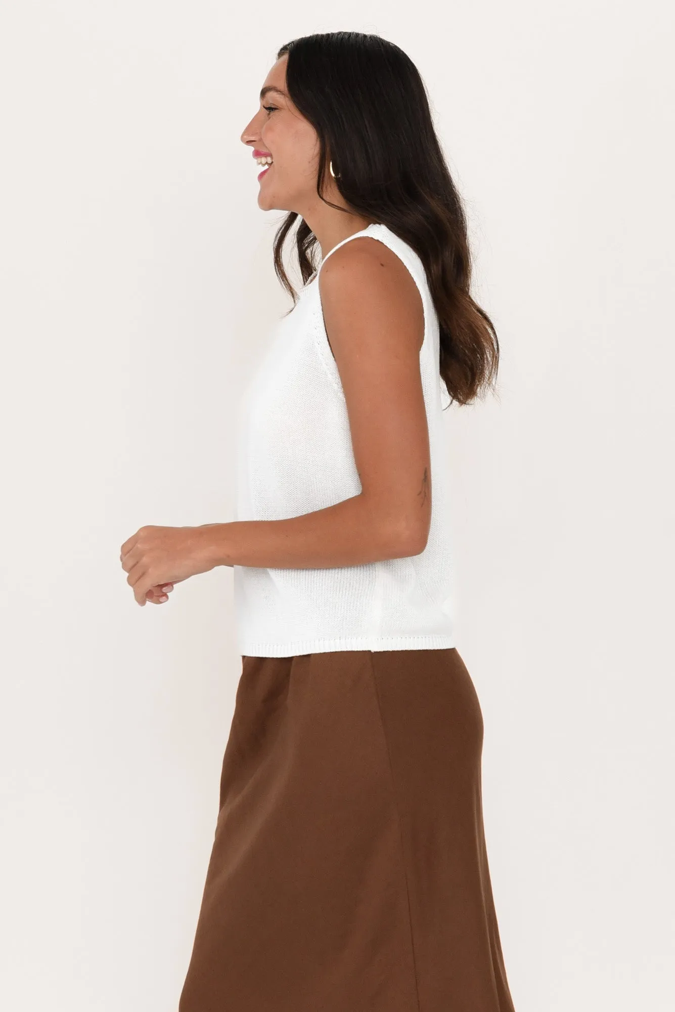 Evans White Knit Tank sold by Blue Bungalow product image thumbnail 3