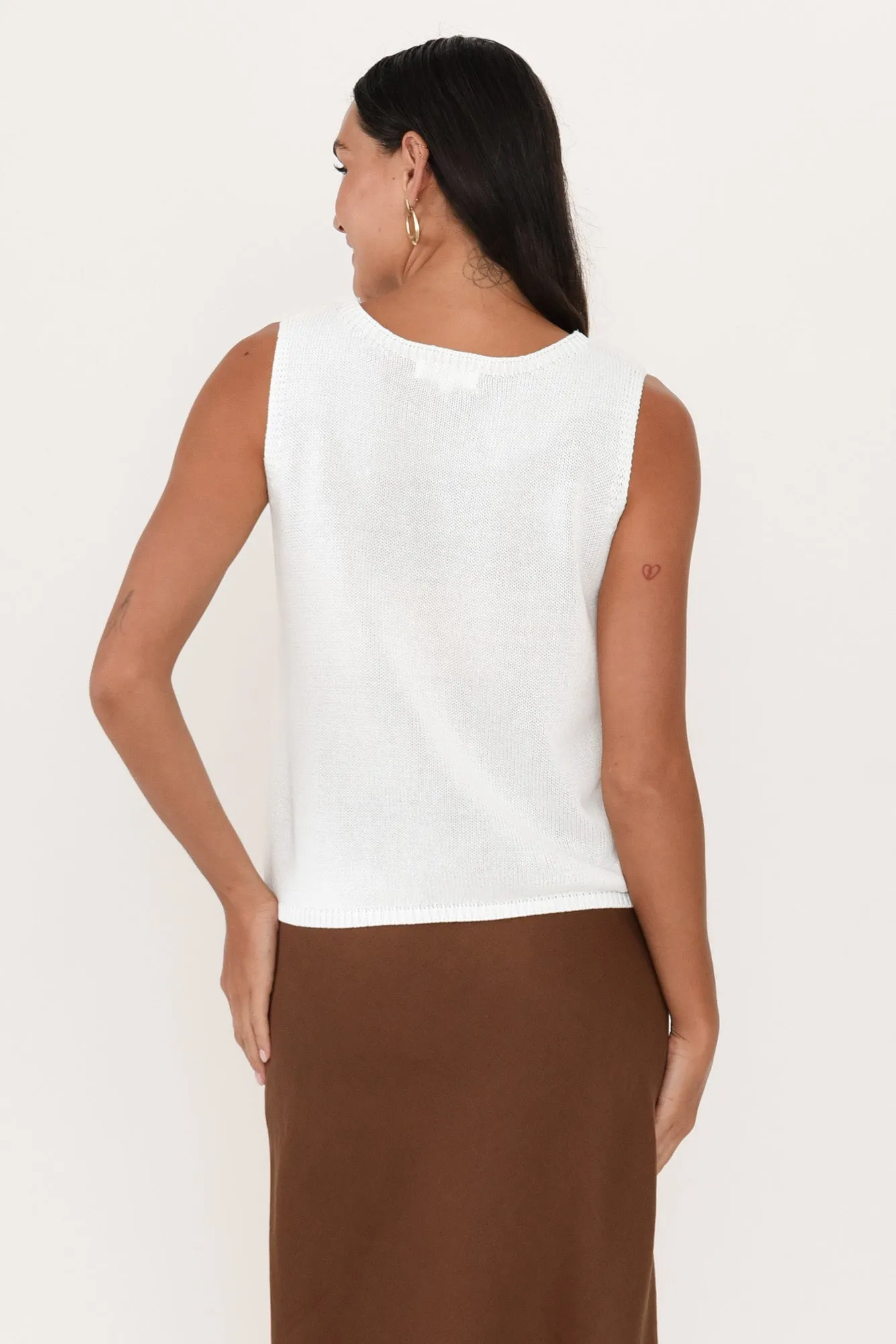 Evans White Knit Tank sold by Blue Bungalow product image thumbnail 4