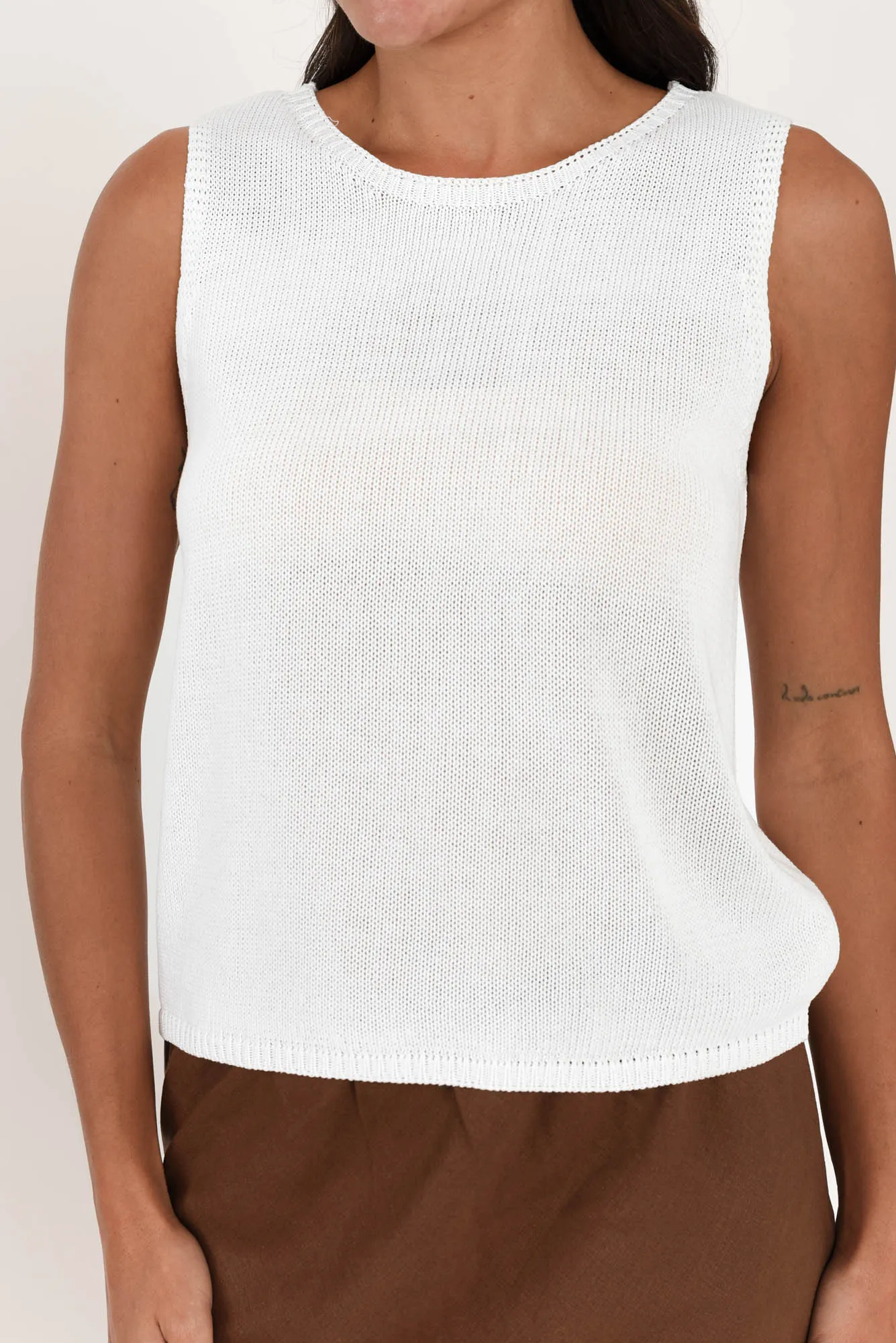 Evans White Knit Tank sold by Blue Bungalow product image thumbnail 5