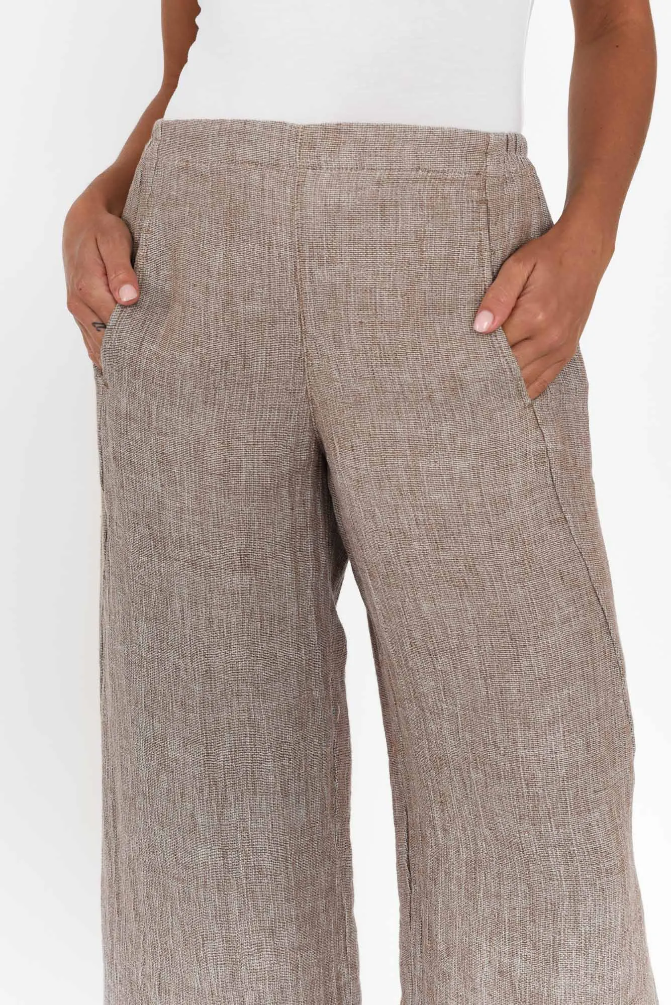 Xandra Taupe Linen Pocket Pants sold by Blue Bungalow product image thumbnail 3