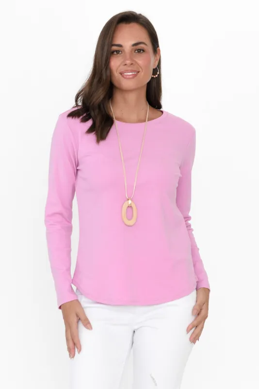 Porter Pink Cotton Long Sleeve Top sold by Blue Bungalow