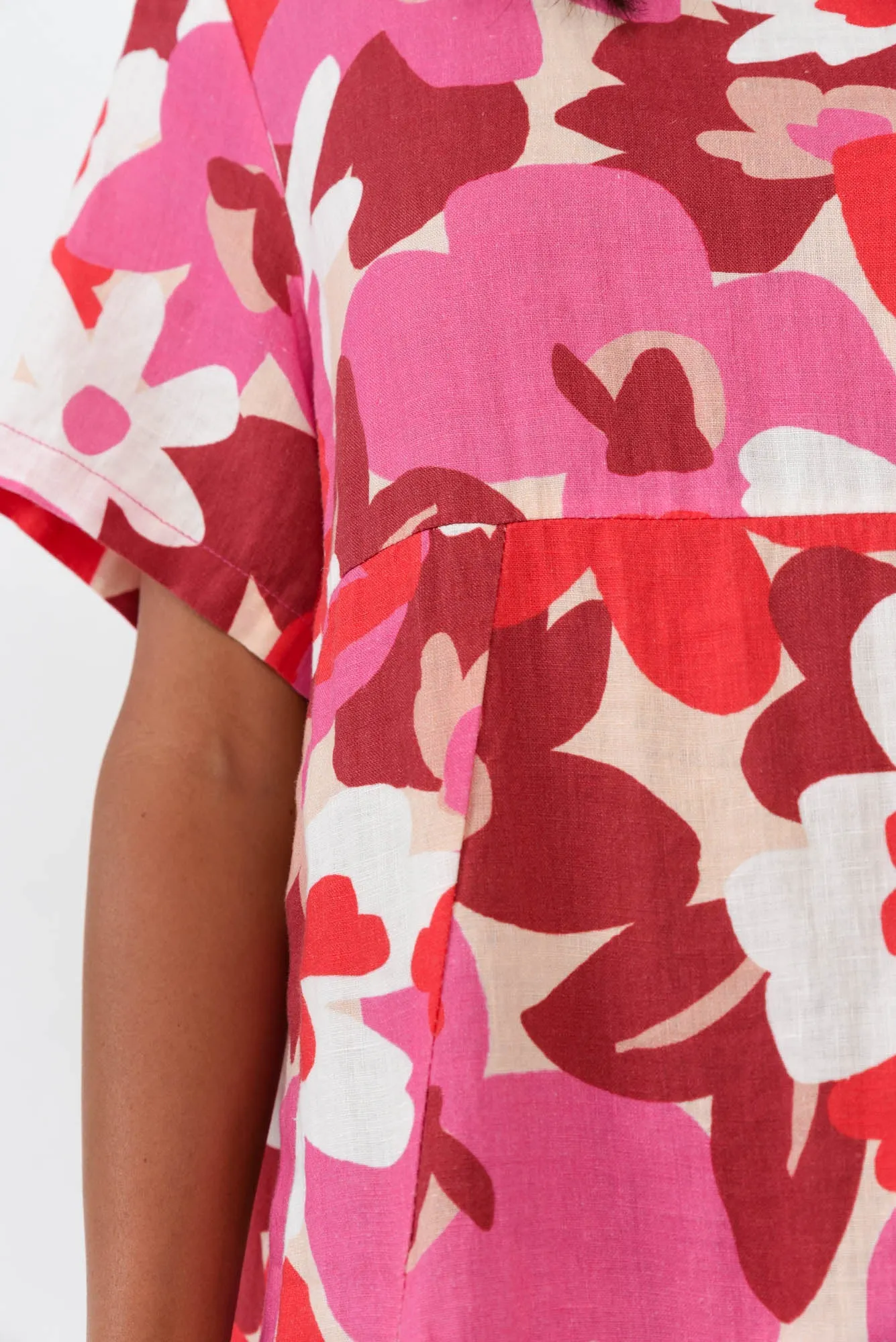 Mattie Red Floral Linen Dress sold by Blue Bungalow product image thumbnail 3