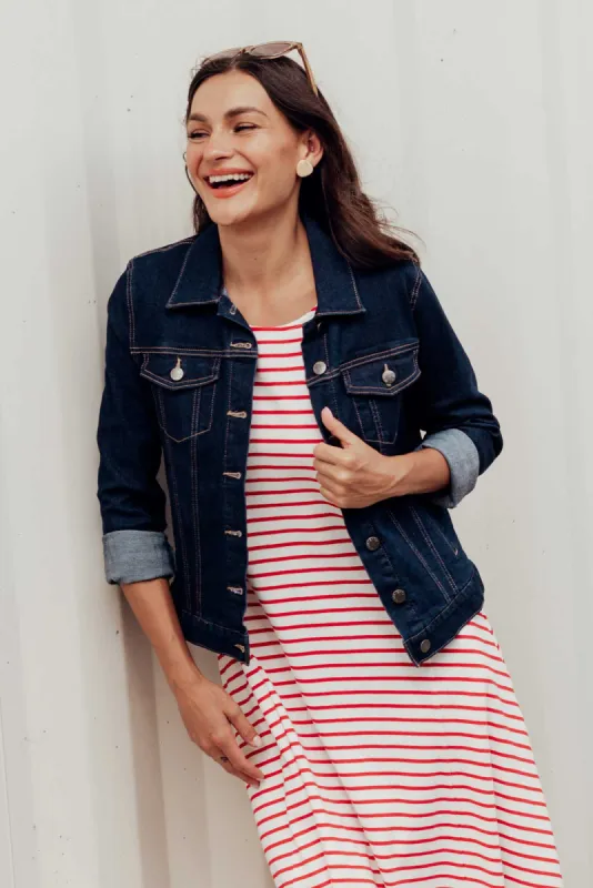 Dane Dark Blue Denim Jacket sold by Blue Bungalow