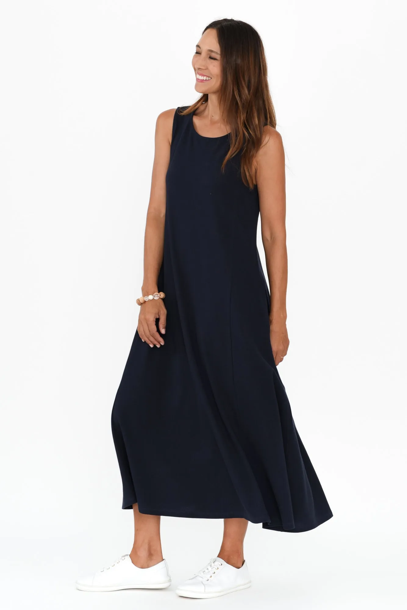 Sabrina Navy Cotton Pocket Dress sold by Blue Bungalow product image thumbnail 3