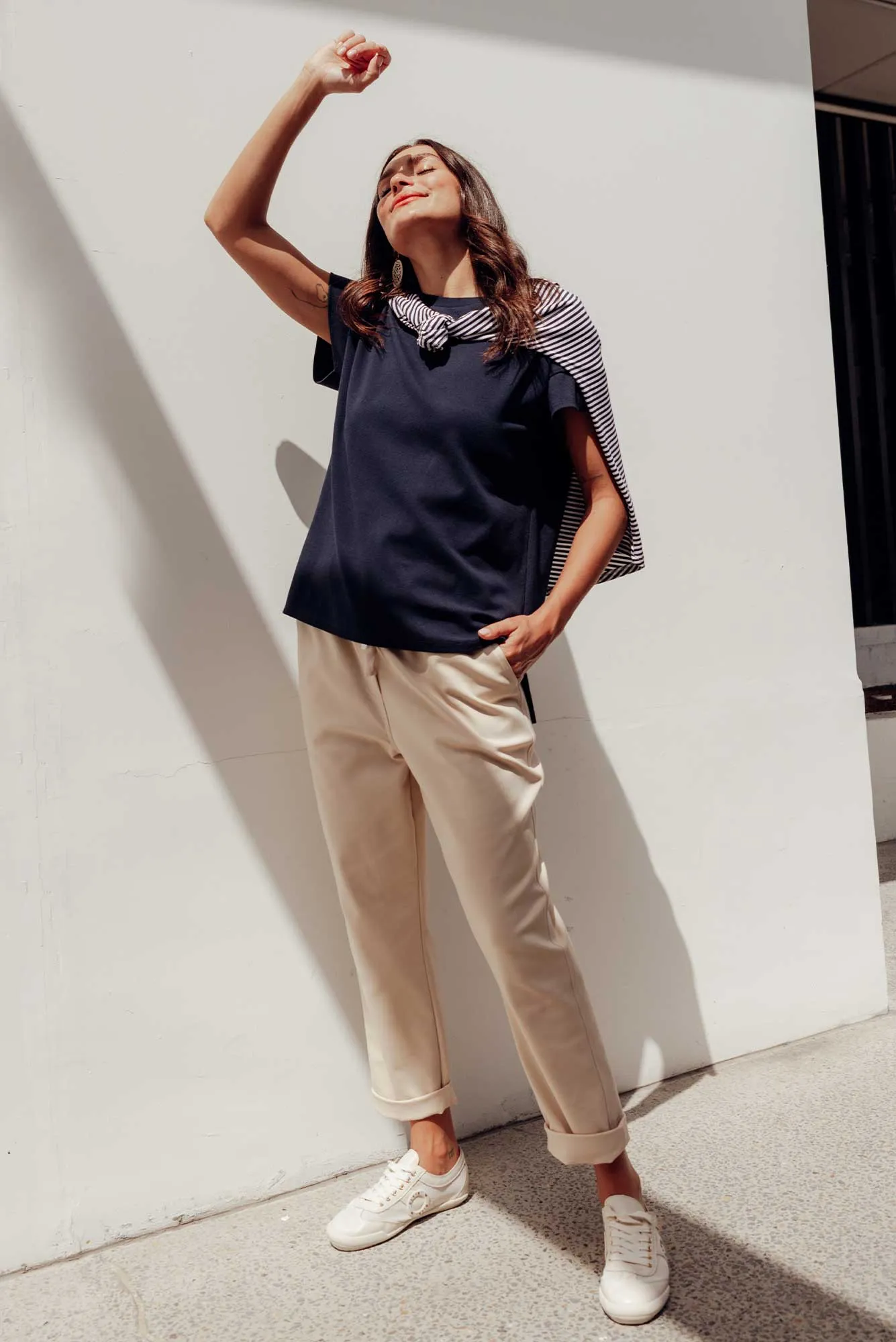 Kenzie Cream Drawstring Pants sold by Blue Bungalow