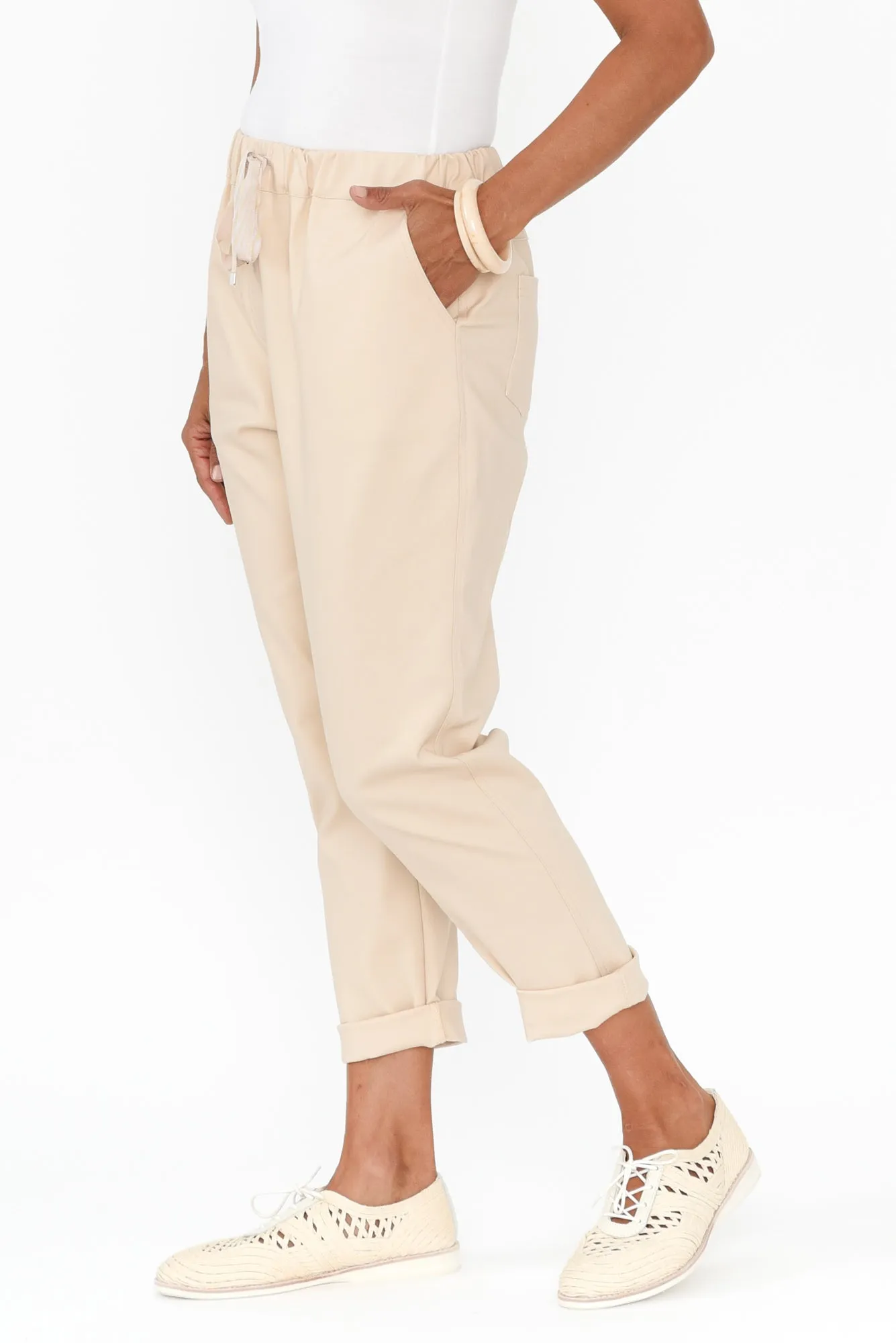 Kenzie Cream Drawstring Pants sold by Blue Bungalow product image thumbnail 4