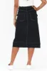 Astra Dark Blue Denim Midi Skirt sold by Blue Bungalow