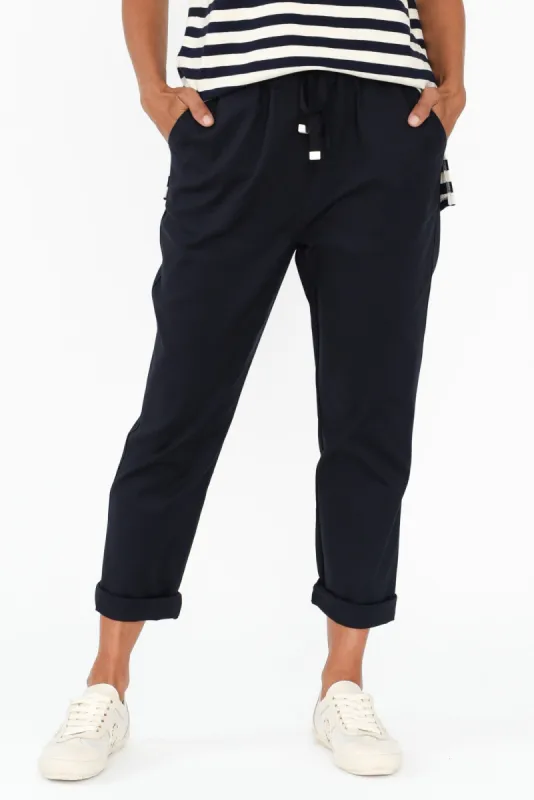 Kenzie Navy Drawstring Pants sold by Blue Bungalow