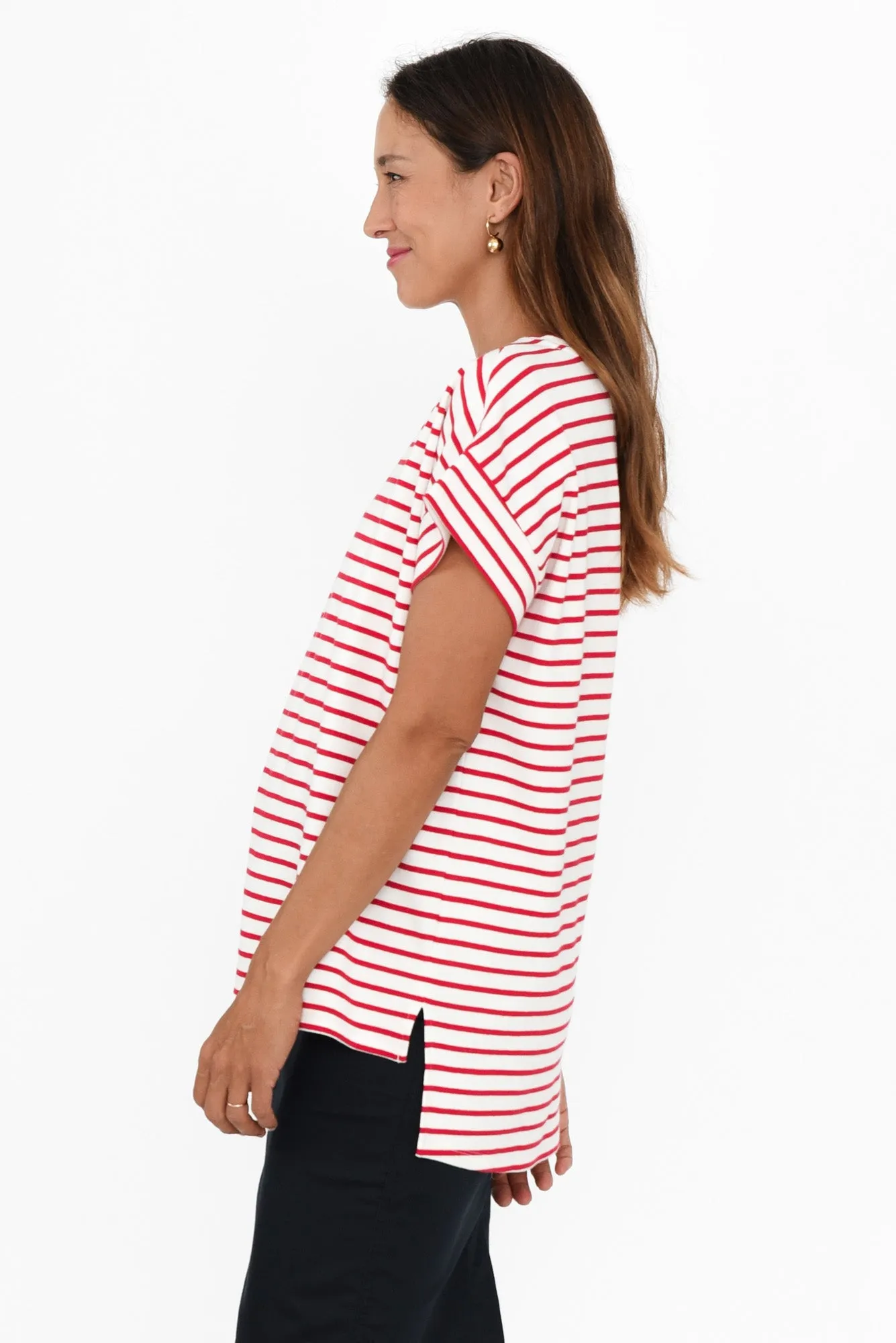 Willa Red Stripe Cotton Tee sold by Blue Bungalow product image thumbnail 3