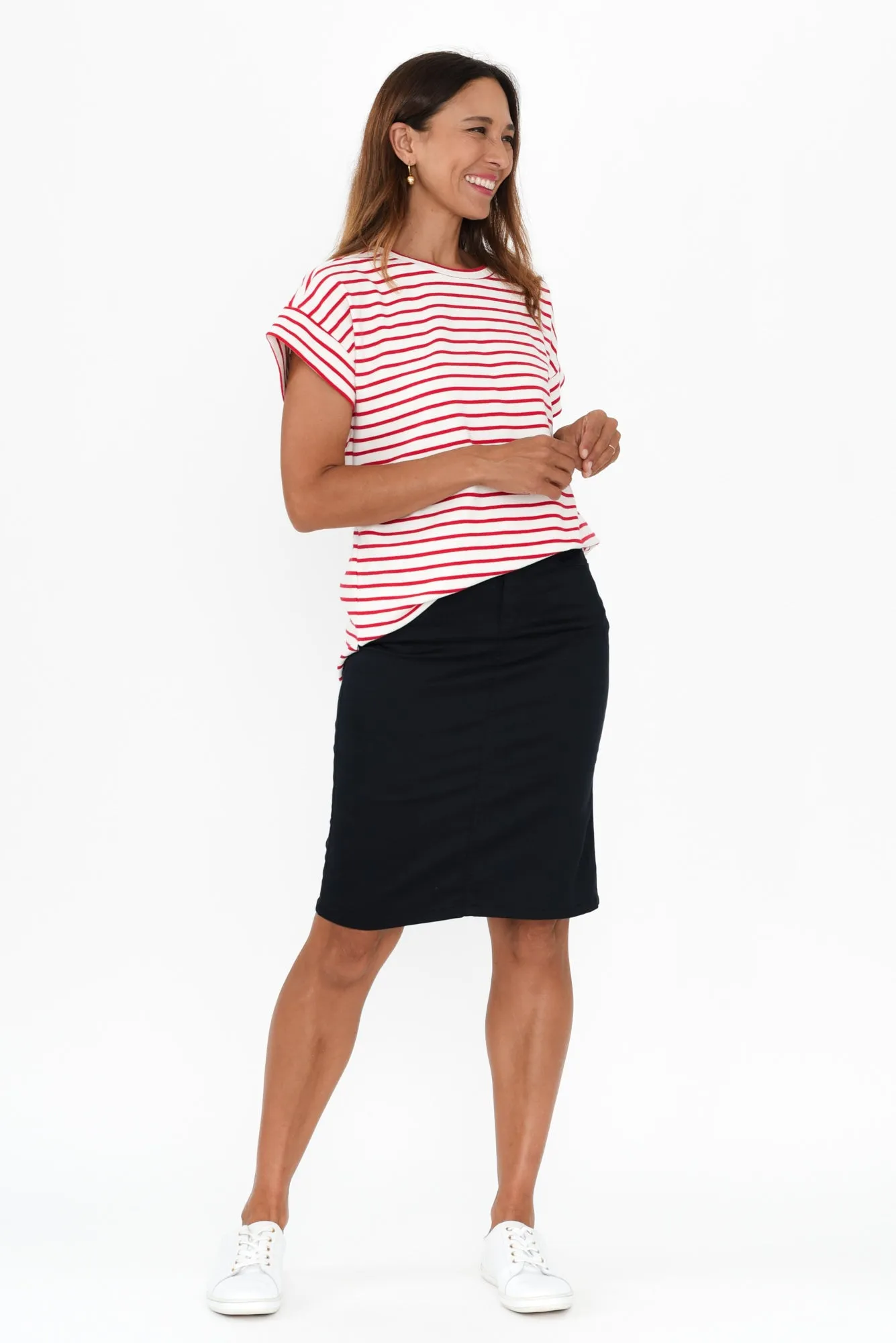 Willa Red Stripe Cotton Tee sold by Blue Bungalow product image thumbnail 2
