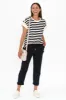 Willa Navy Stripe Cotton Tee sold by Blue Bungalow