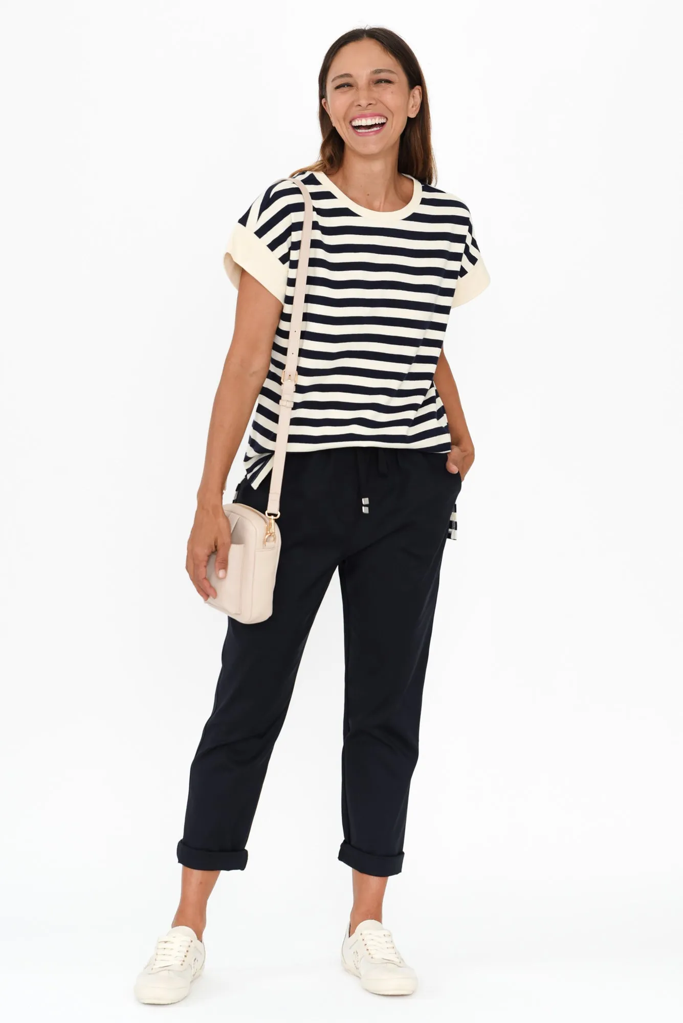 Willa Navy Stripe Cotton Tee sold by Blue Bungalow product image thumbnail 2