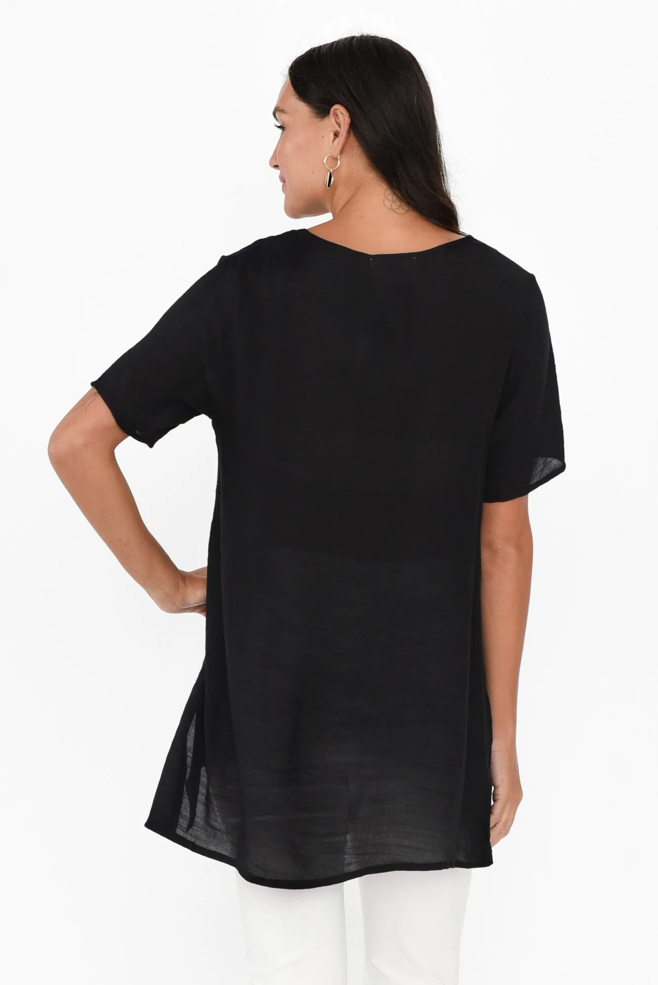Alvina Black Layered Tunic Top sold by Blue Bungalow product image thumbnail 4