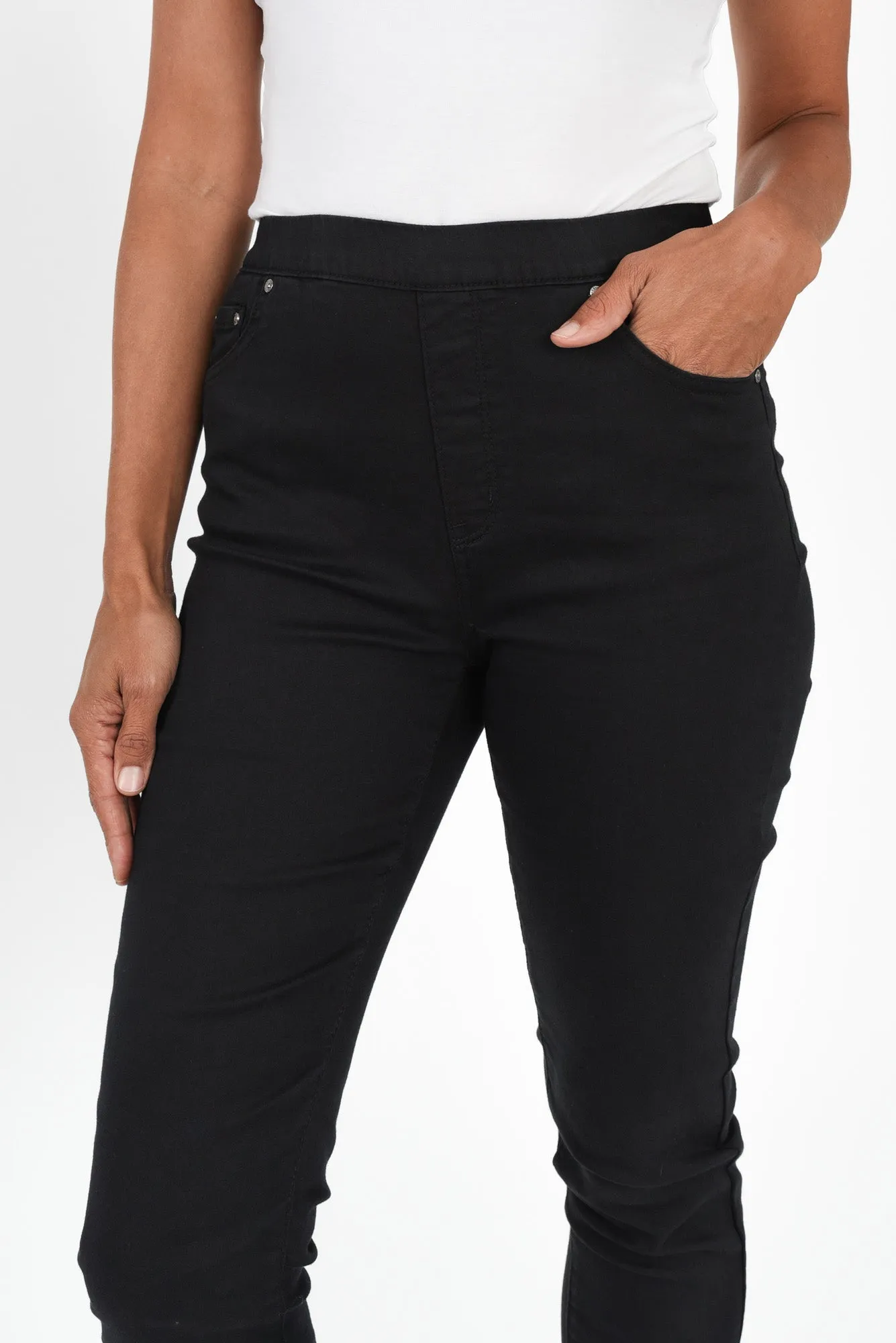 Zadie Black Denim Stretch Jeans sold by Blue Bungalow product image thumbnail 4