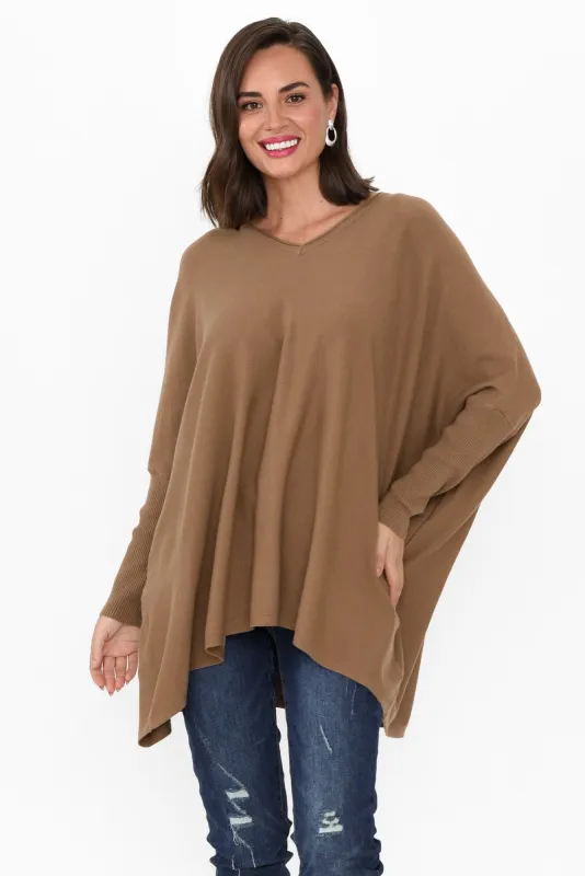 Nastia Mocha Wool Blend Jumper sold by Blue Bungalow