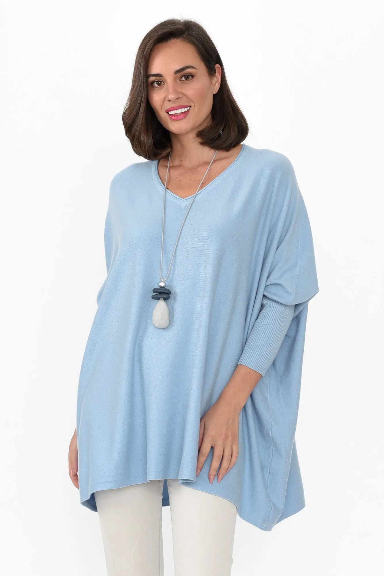 Nastia Blue Wool Blend Jumper sold by Blue Bungalow
