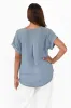 Dorian Light Blue Linen Cotton Top sold by Blue Bungalow