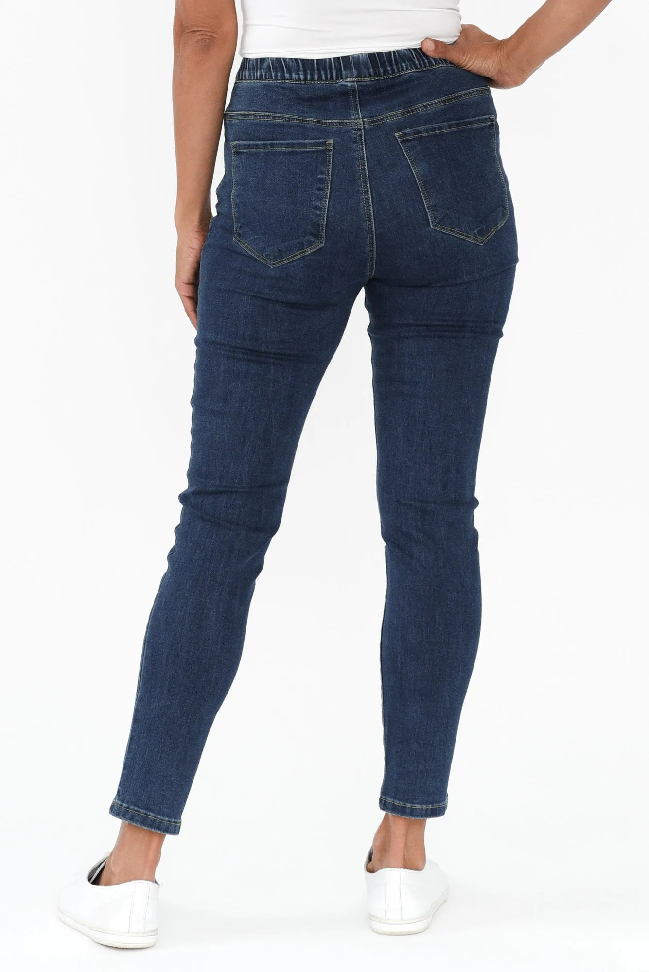 Zadie Dark Denim Stretch Jeans sold by Blue Bungalow product image thumbnail 5