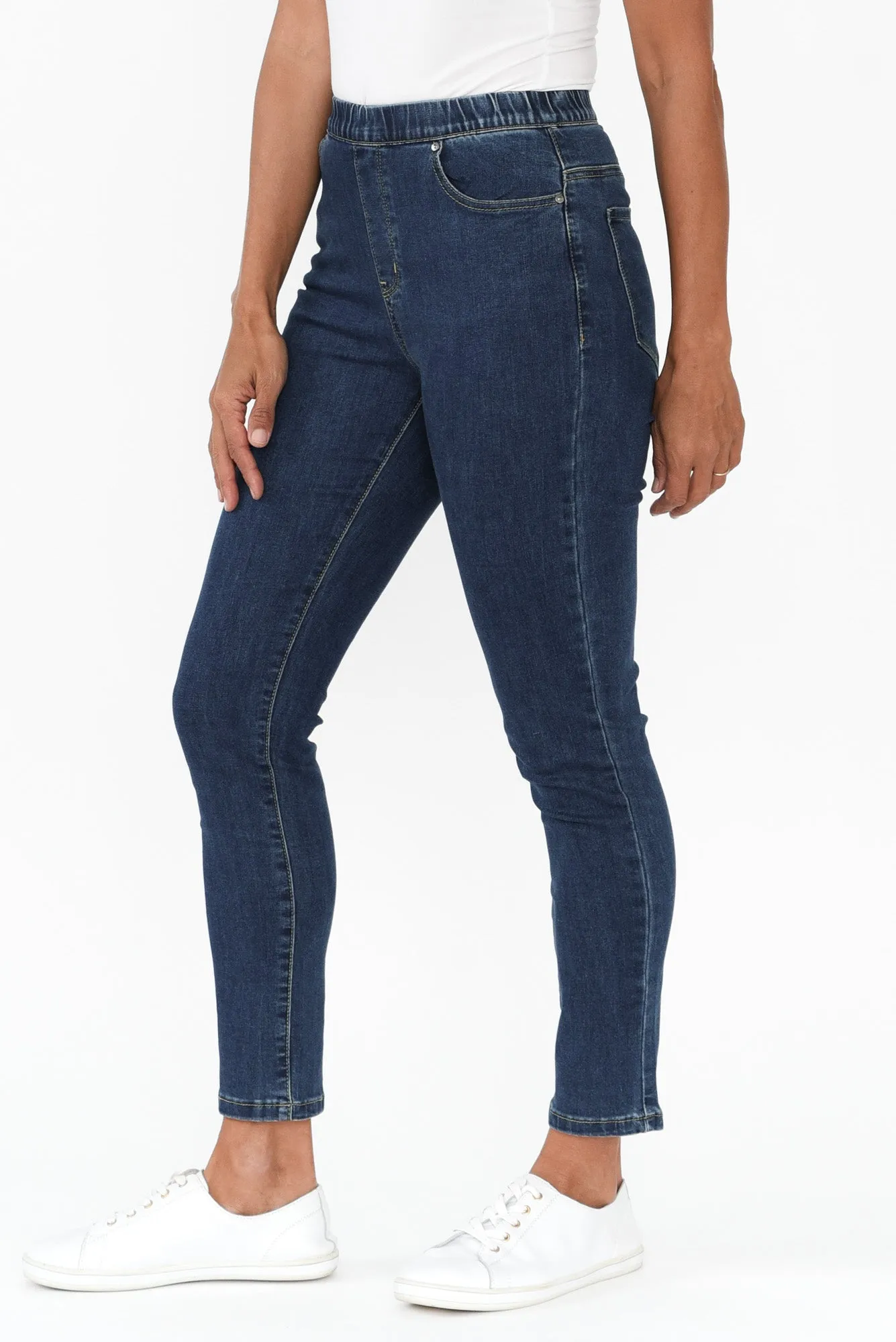 Zadie Dark Denim Stretch Jeans sold by Blue Bungalow product image thumbnail 4